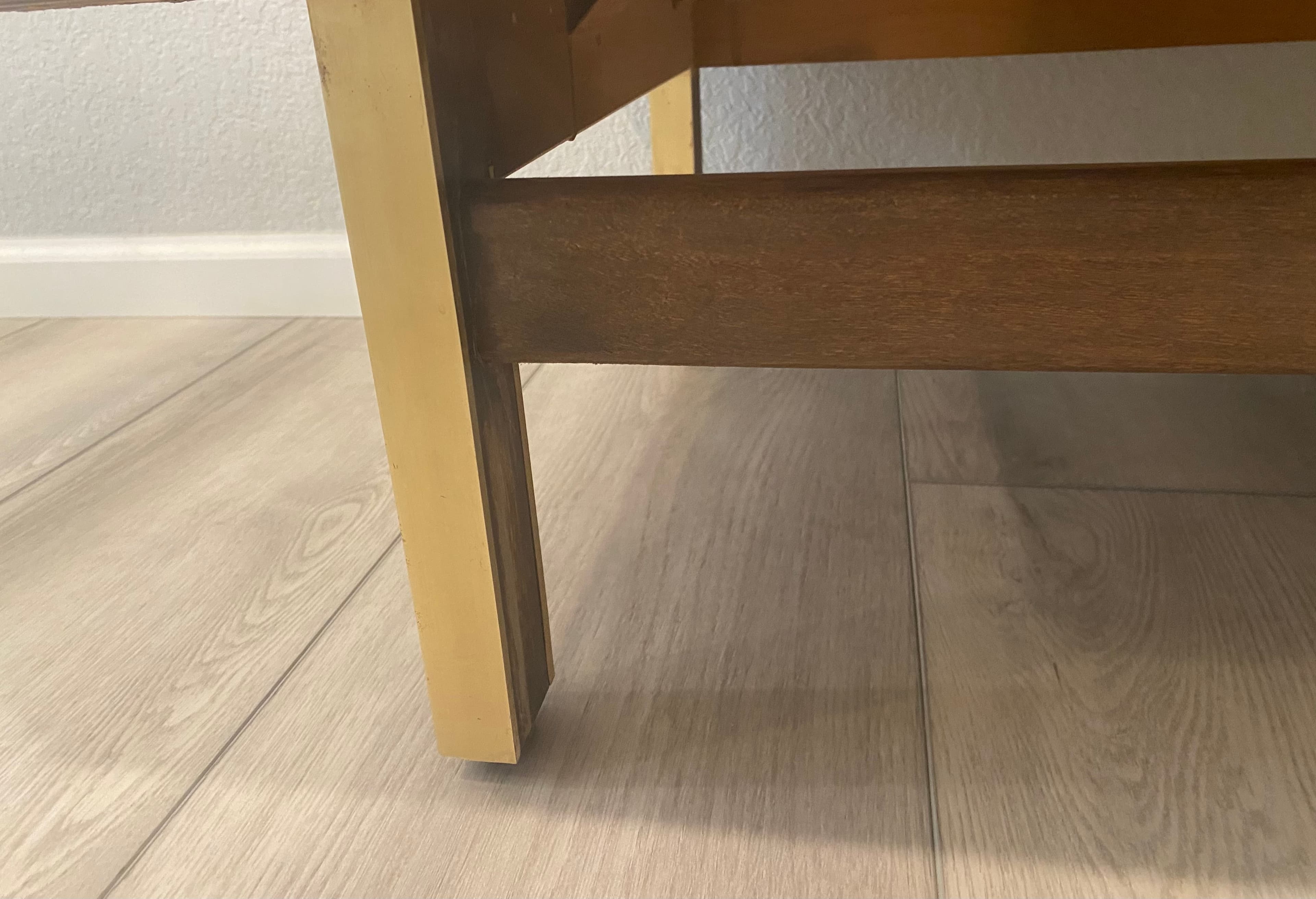 Original walnut dresser leg joinery